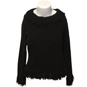 [Hearts of Palm] Black Frill Sweater - Size XL